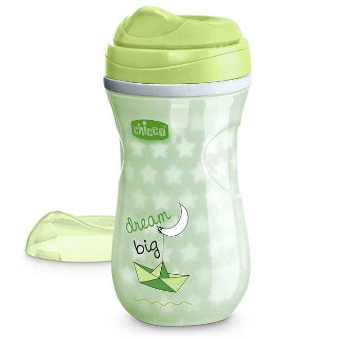 Chicco Glow in the Dark Insulated Rim Trainer Cup in Green image number 0