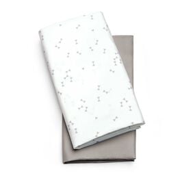 LullaGo Bassinet Sheets, 2-Pack - Grey Triangle in Grey Triangle