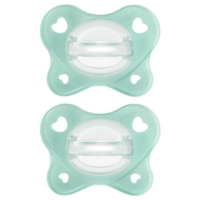 Chicco PhysioForma Dual Soft Silicone Pacifier 0-2m (2pc) in Seafoam image number 0