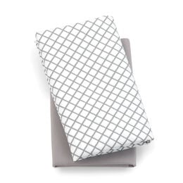 Lullaby Playard Fitted Sheet, 2-Pack - Grey Diamond in Grey Diamond