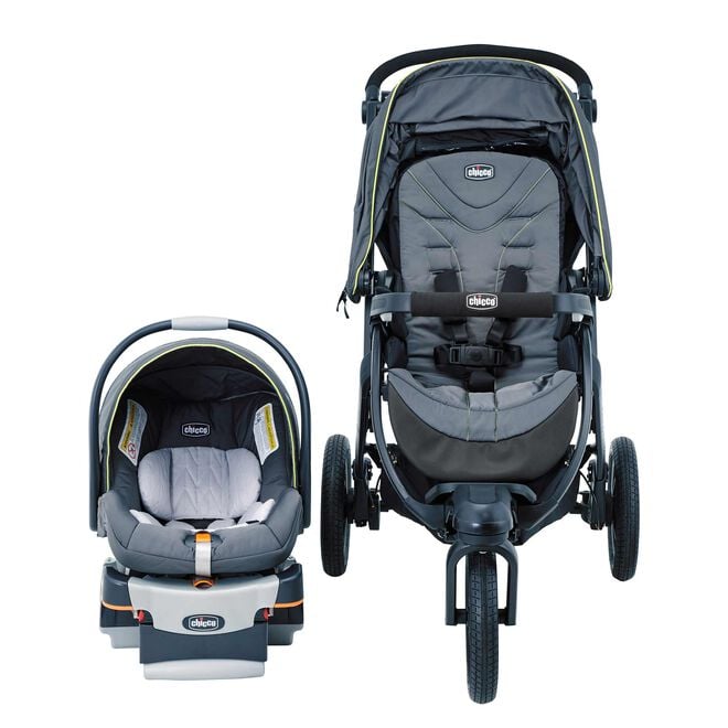 Chicco Activ3 Jogging Stroller Travel System in Solar Front View image number 1