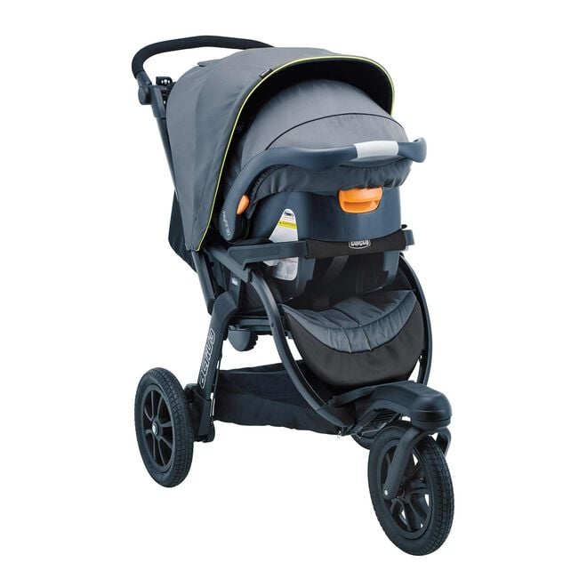 Chicco Activ3 Jogging Stroller Travel System in Solar 3/4 Front View image number 2