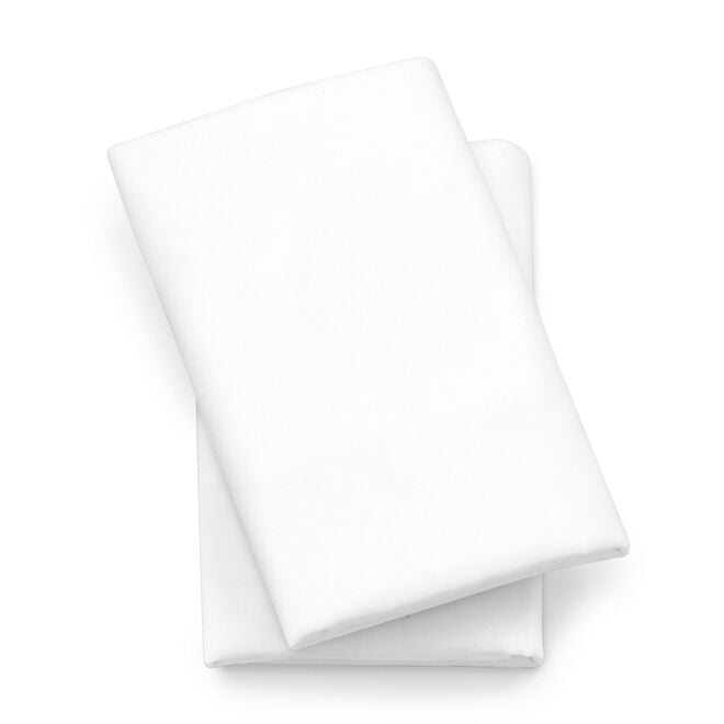 Lullaby Playard Fitted Sheet, 2-Pack - White in White image number 0