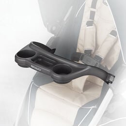 The Chicco Bravo Stroller with Chicco Bravo Stroller tray / car seat travel tray and KeyFit 30 Infant Car Seat Adapter attached