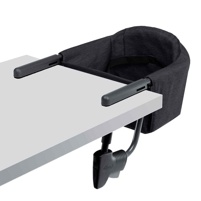 Chicco FastLock Hook-on Chair in Black 3/4 Front View image number 2