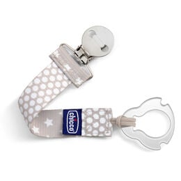 Chicco Universal Two-in-One Fashion Pacifier Clip in Grey