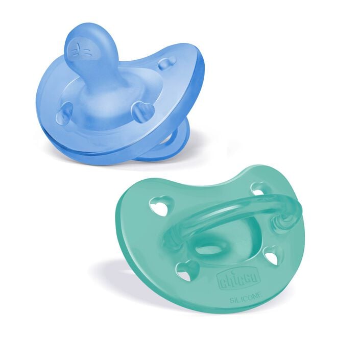 Chicco PhysioForma Silicone Pacifier in Blue/Green 6-16m (2pc) image number 0