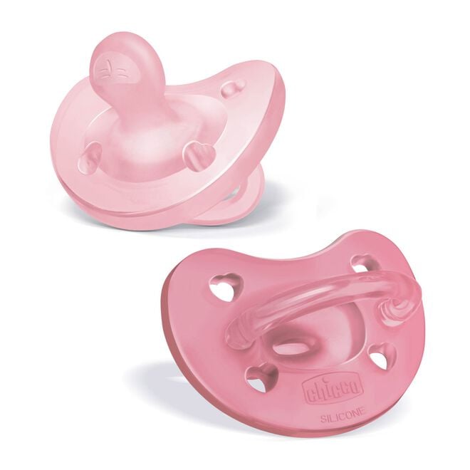 Chicco PhysioForma Silicone Pacifier in Pink 6-16m (2pc) image number 0