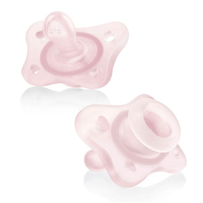 Chicco PhysioForma Mini Orthodontic Silicone Pacifier in Pink image number 0