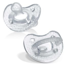 PhysioForma Luxe Orthodontic Silicone Pacifier in Crystal 0-6m (2pc)