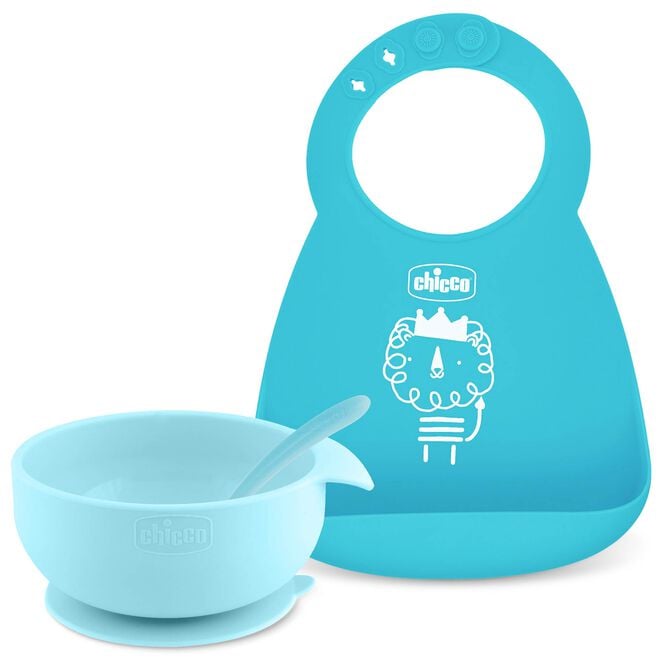 Chicco Easy Start Silicone Feeding Gift Set in Teal image number 0