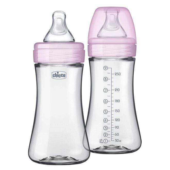Chicco Duo Baby Bottle 9oz 2 pack in pink image number 0