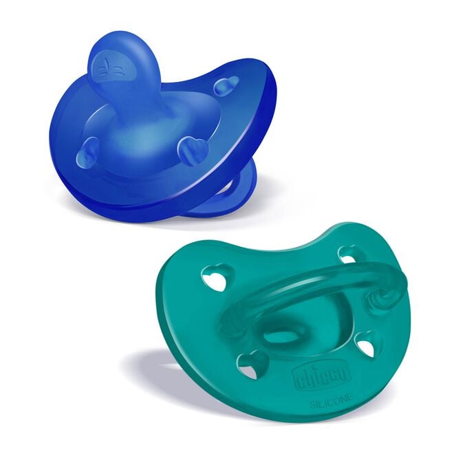 Chicco PhysioForma Silicone Pacifier in Dark Blue/Green 16-24m (2pc) image number 0