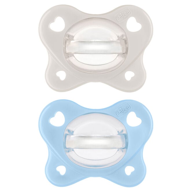 Chicco PhysioForma Dual Soft Silicone Pacifier in Pearl/Sky 2-6m 2pc image number 0