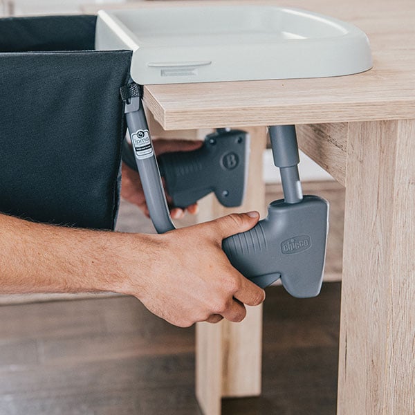 FastLock Hook-On Clamps being attached to table