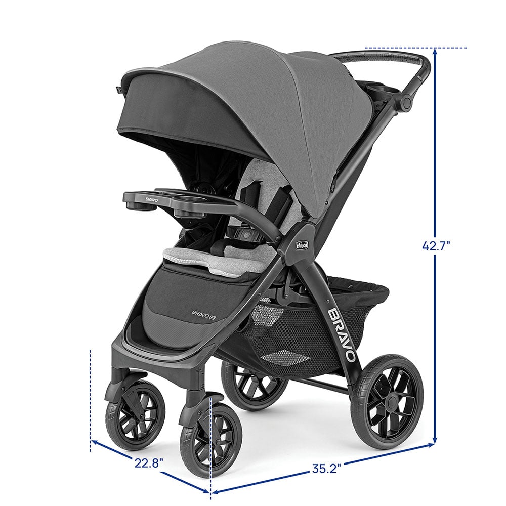 Chicco Bravo LE ClearTex Stroller dimensions image