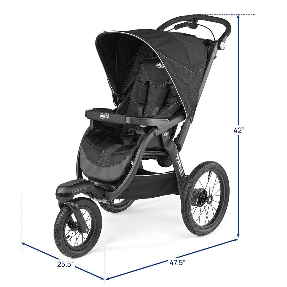 Chicco TRE Jogging Stroller dimensions image
